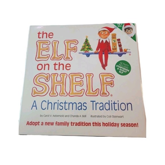 The Elf on the Shelf Other - Elf on the Shelf Christmas Tradition Blue Eyes Brown Hair Boy and Book In Box!